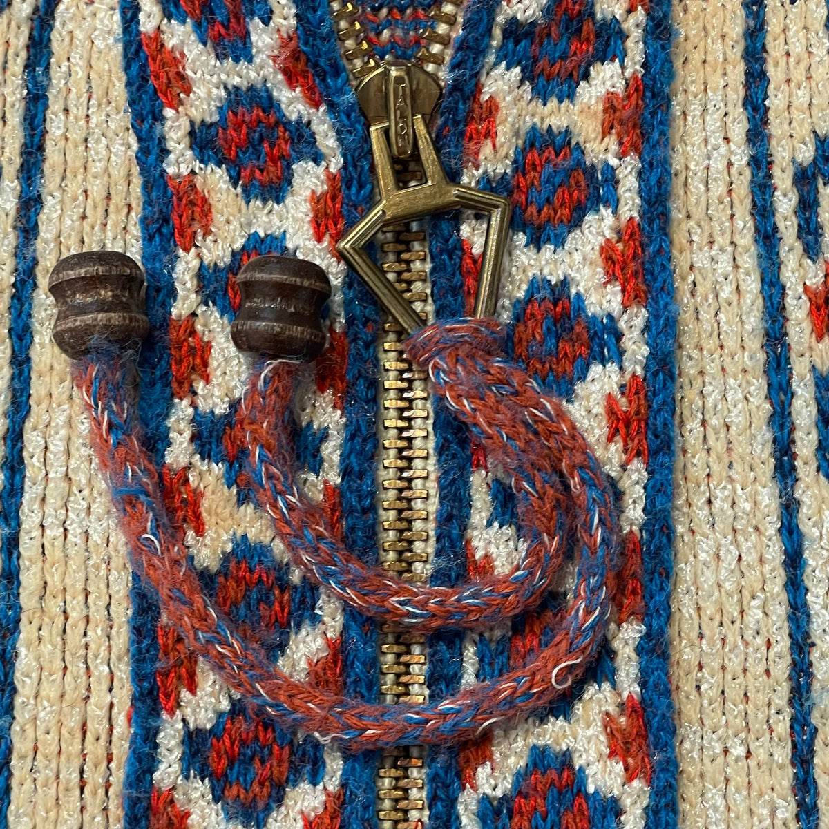 70’s Sabra Zip Up Hooded Knit Sweater