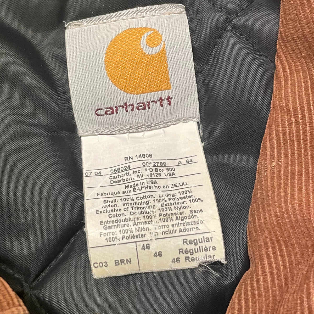 00’s Carhartt Arctic Quilted Canvas Jacket