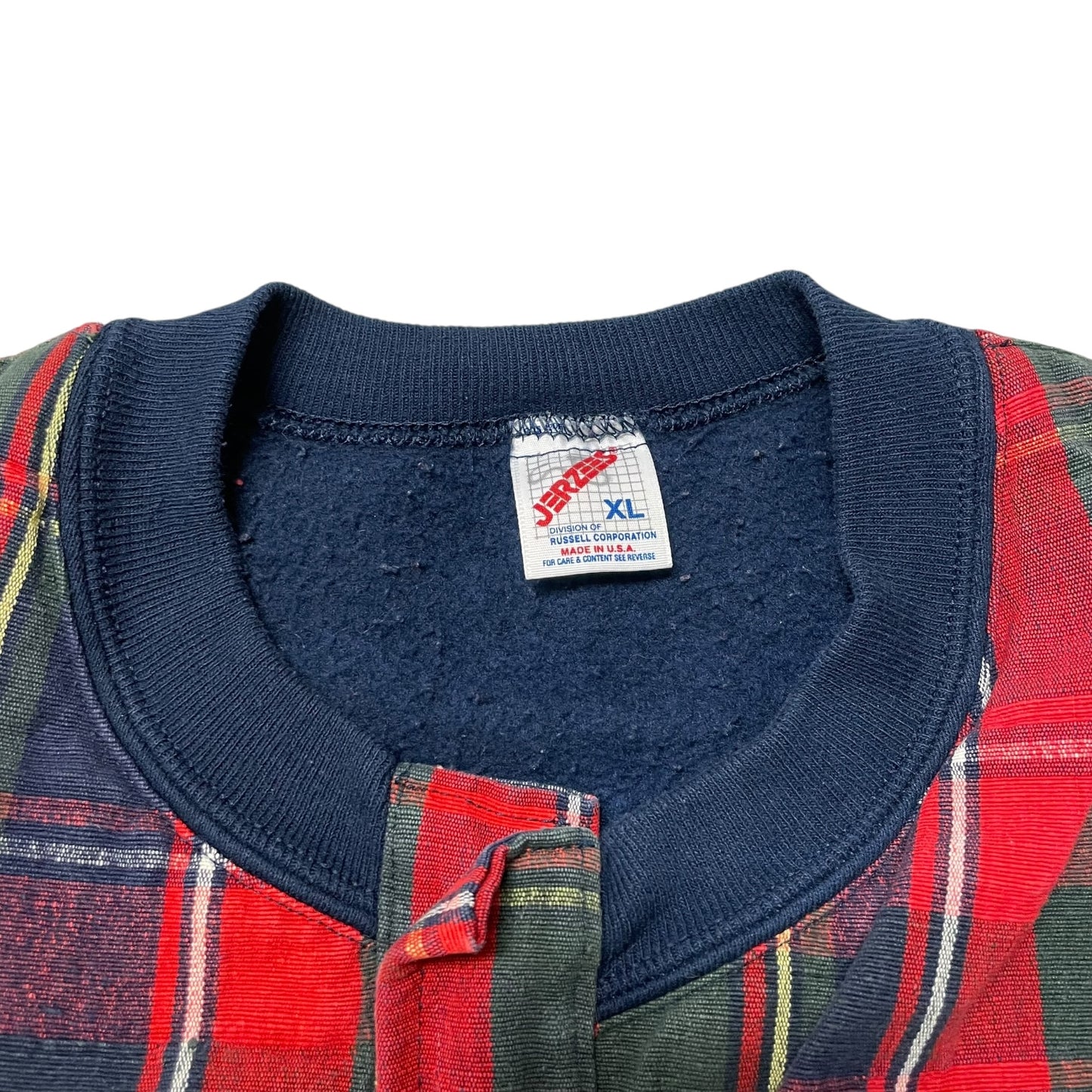 80’s Jerzees Custom Plaid Cardigan Sweatshirt