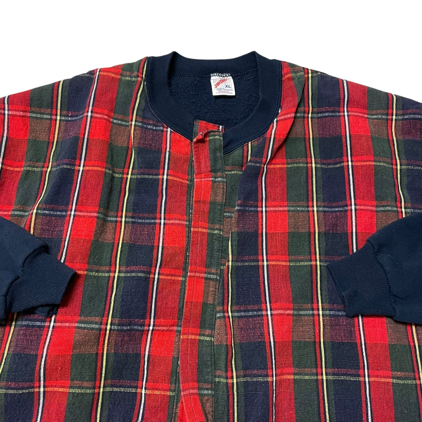 80’s Jerzees Custom Plaid Cardigan Sweatshirt