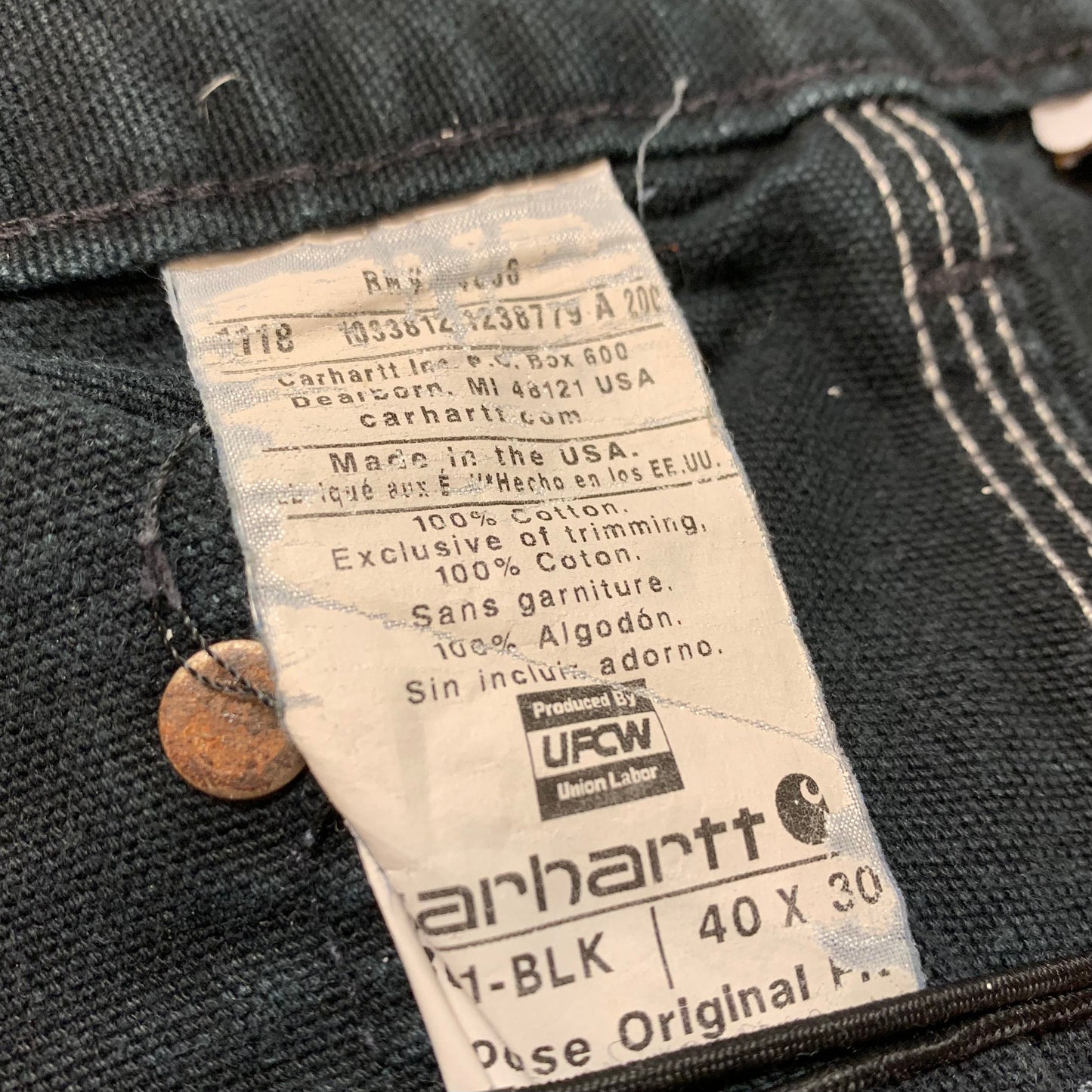 90’s Carhartt Double Knee Pants Black