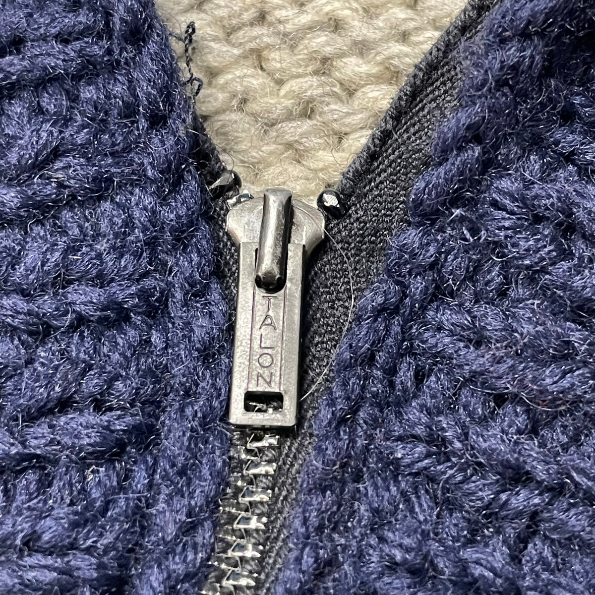 50’s Two Tone Zip Up Acrylic/Wool Knit Cardigan