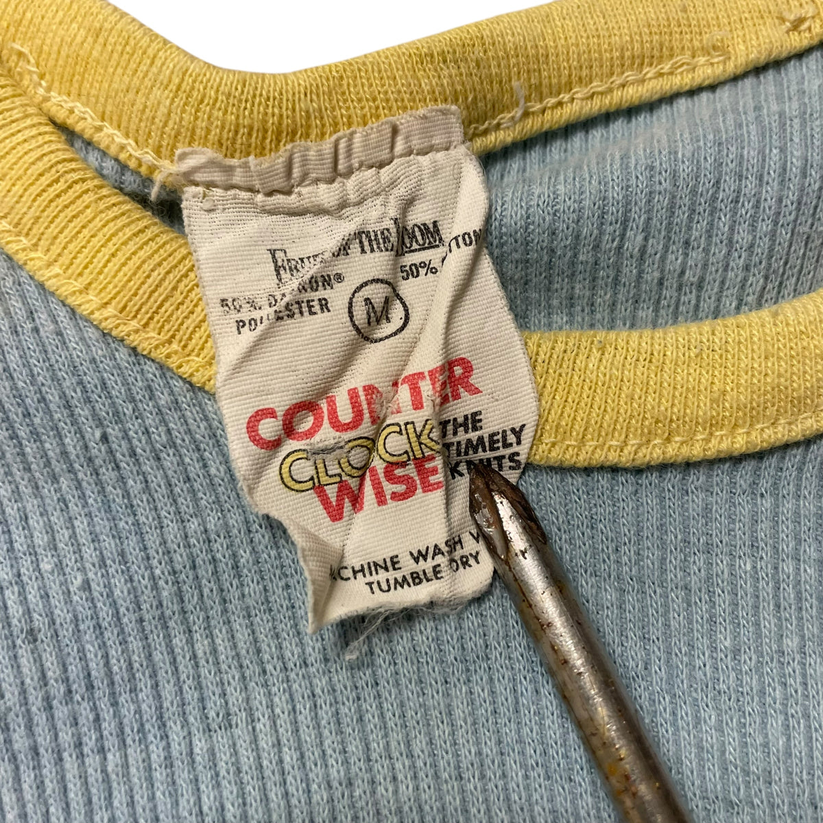70’s Fruit of the Loom Girl’s Tank Top Blue/Yellow