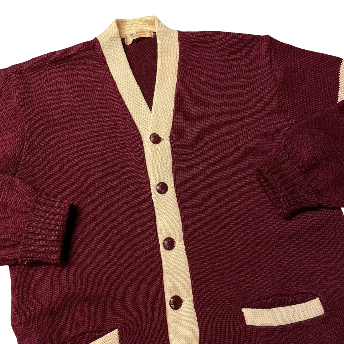 40’s Two Tone Wool Cardigan Sweater