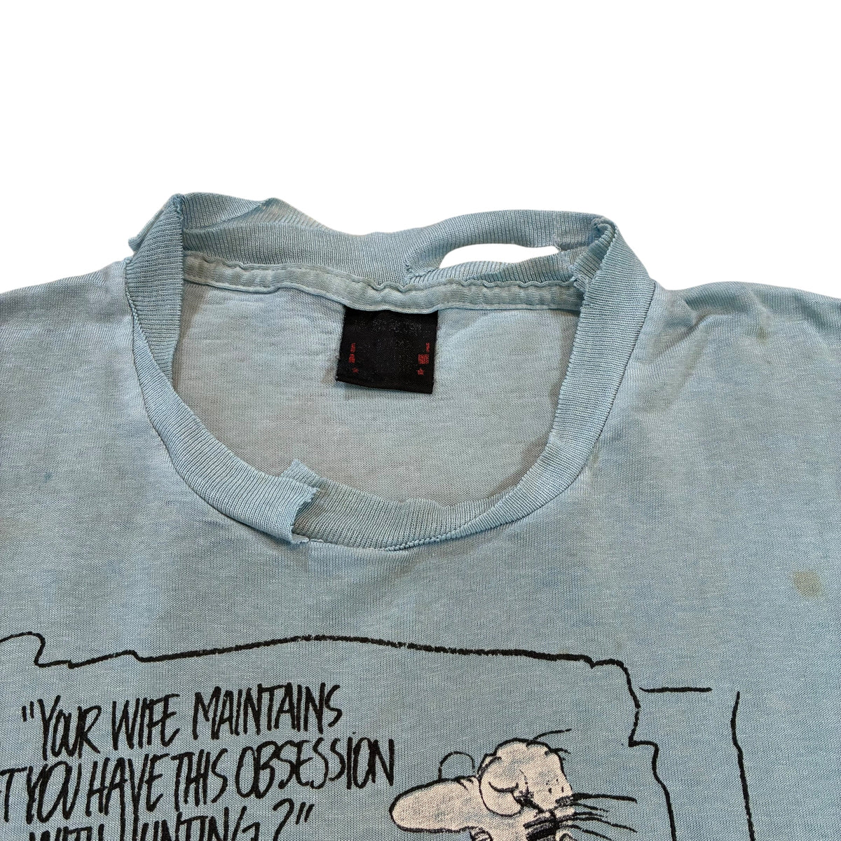 Vintage Distressed Hunting Comic T-Shirt Small