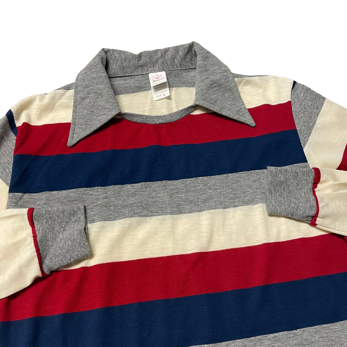 70’s Jantzen Striped Collared Pullover Shirt