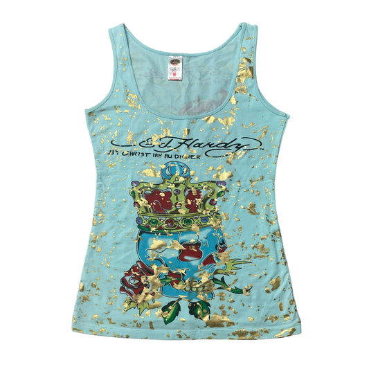 2010’s/Modern Ed Hardy Skull & Roses Women’s Tank Top