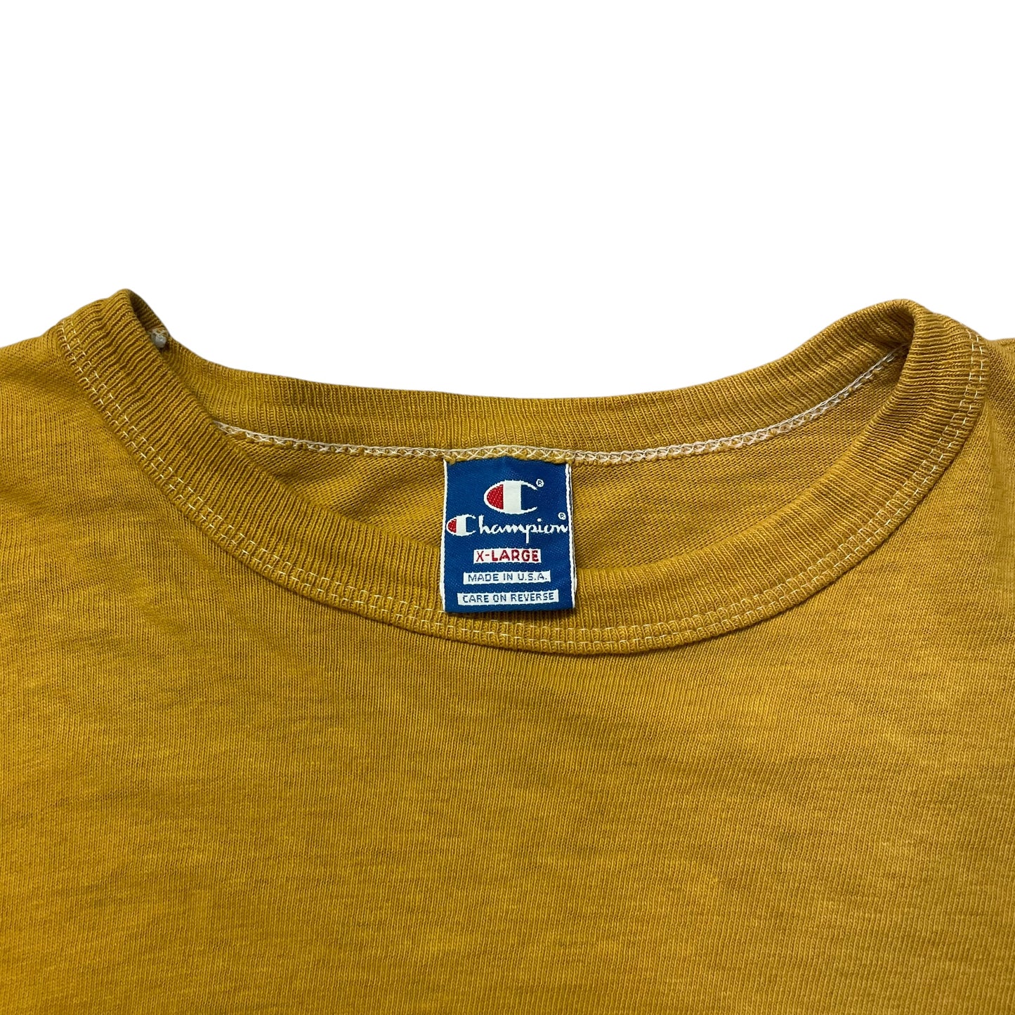 90’s Champion Logo T-Shirt Mustard Yellow