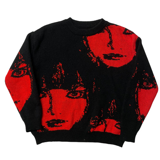 Unbranded Knit Sweater Girl Face