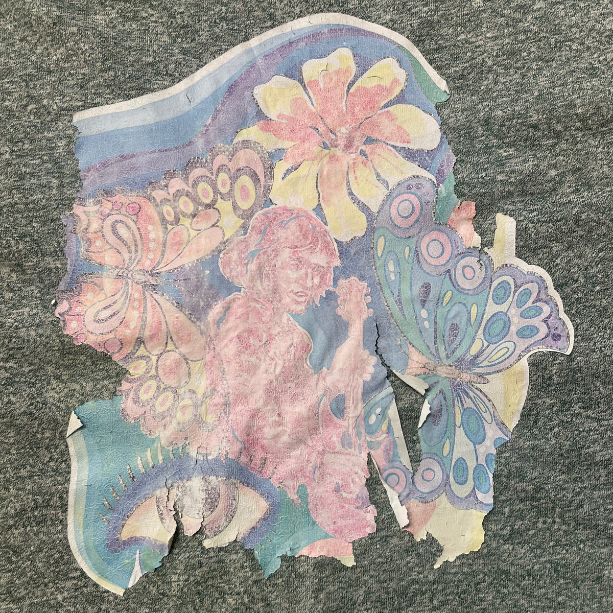 70’s Psychedelic iron-on Mid Sleeve Ringer Towncraft T-Shirt