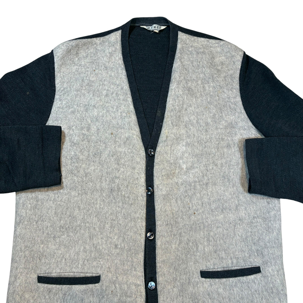 True Vintage 50’s/60’s 2 Tone Wool Blend Cardigan Large