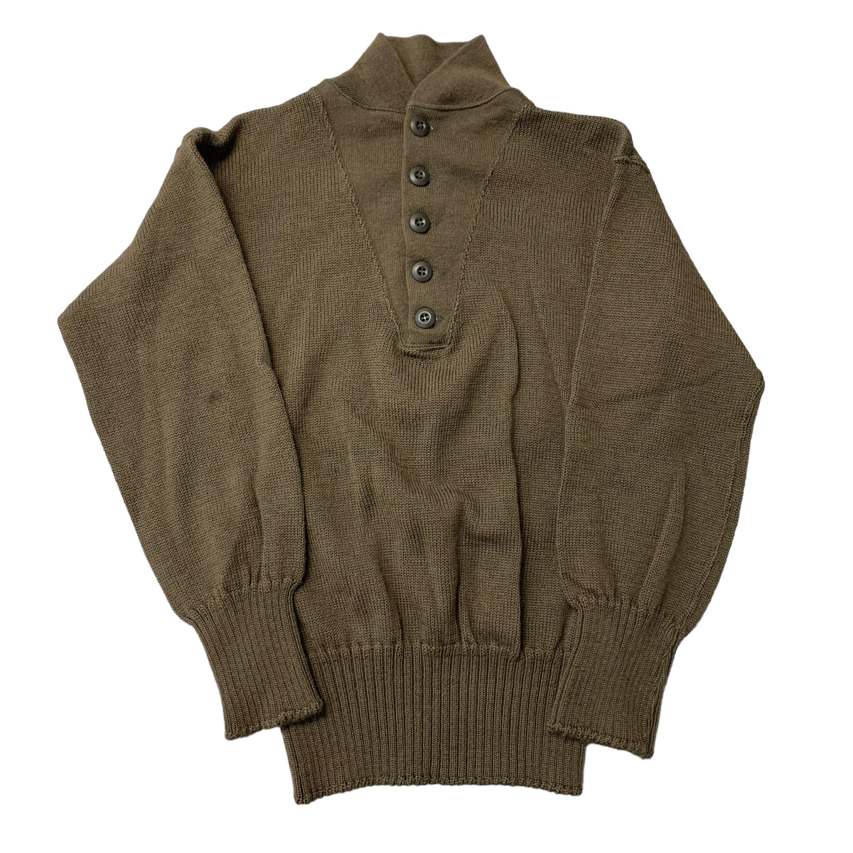 70’s Wool Military Quarter Button Sweatshirt