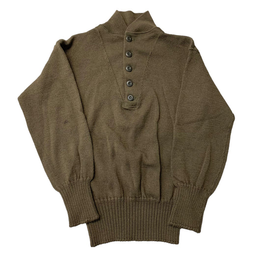 70’s Wool Military Quarter Button Sweatshirt