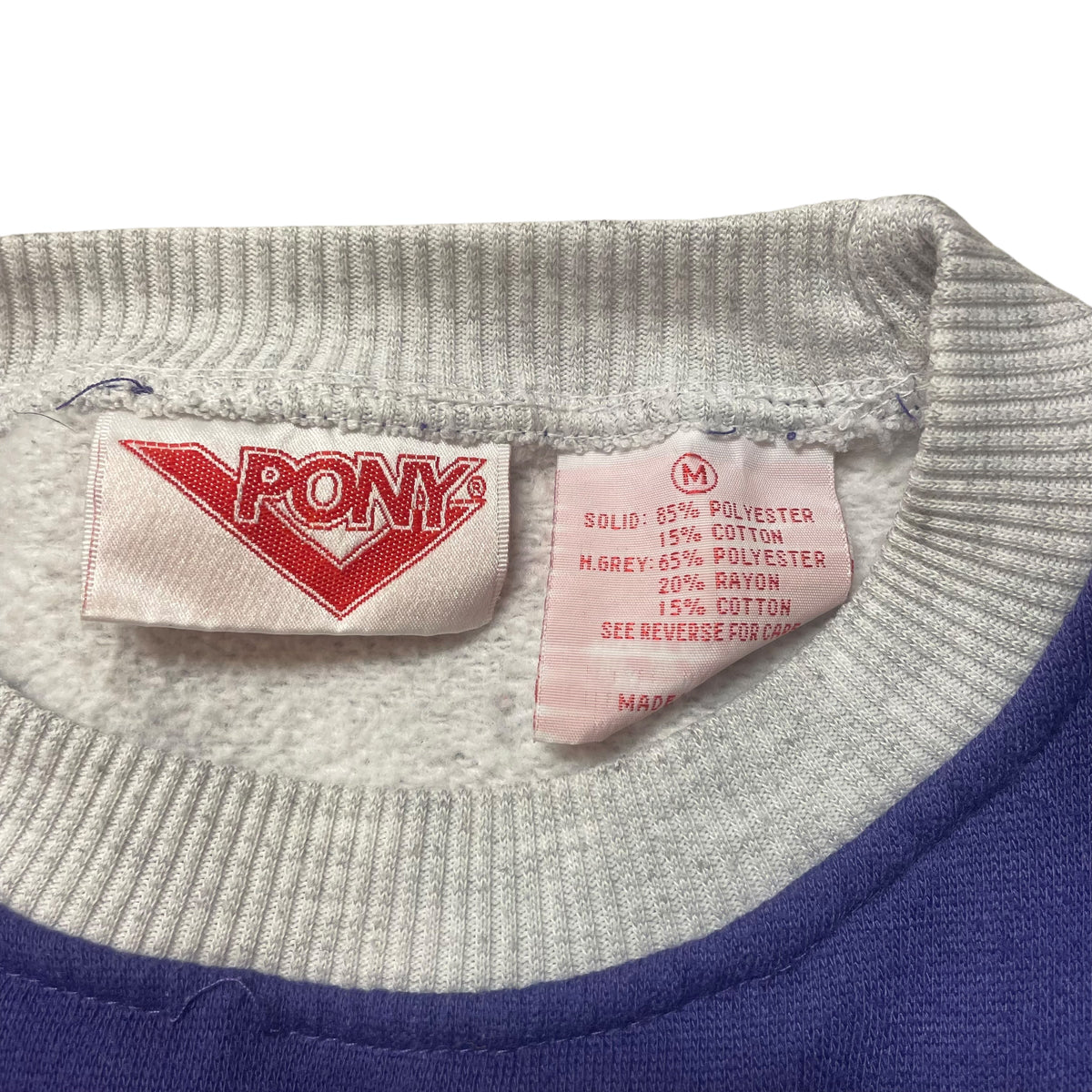 80’s Pony Color Block Sweatshirt Gray/Purple