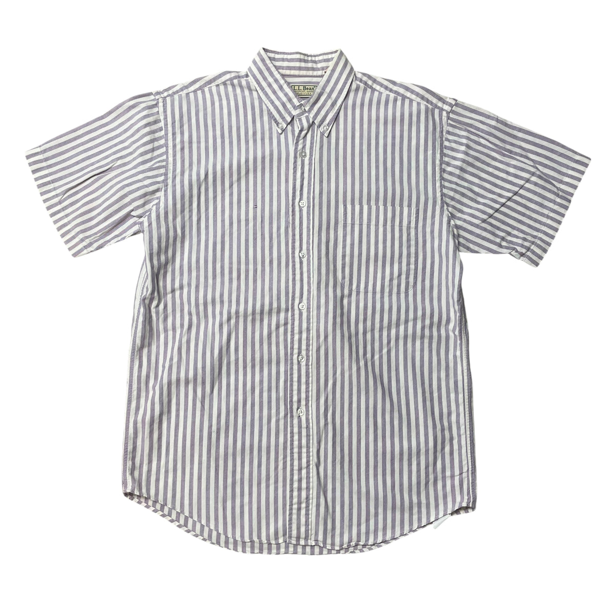 90’s L.L. Bean Short Sleeve Striped Shirt Purple/White
