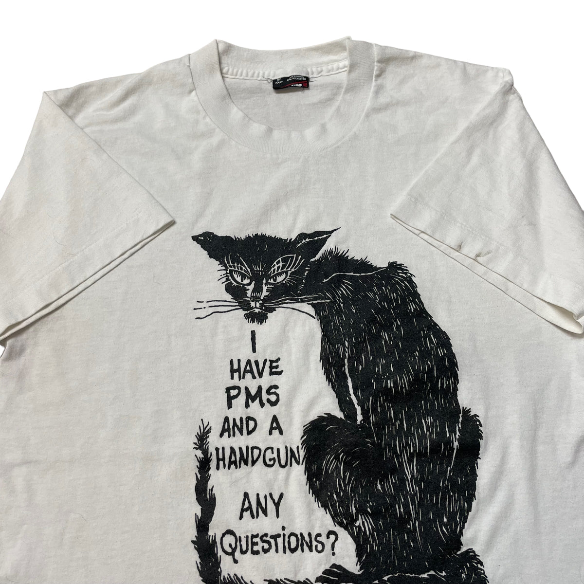 80’s/90’s ‘PMS and a Handgun’ Cat T-Shirt