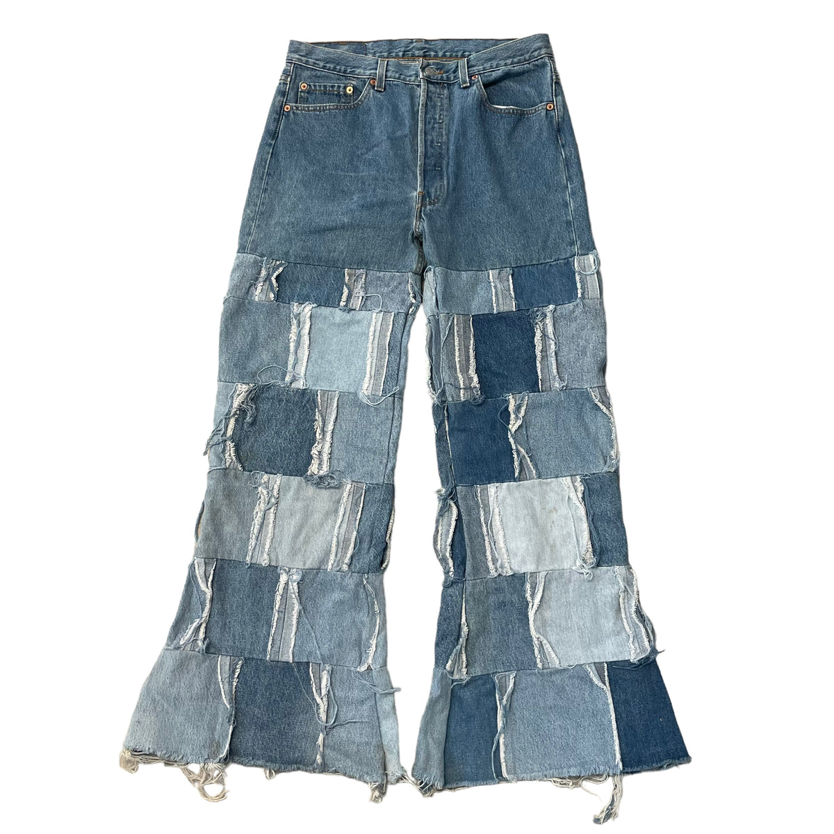 90’s Levi’s 501 Custom Patchwork Flares