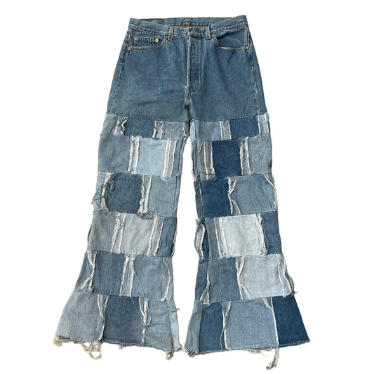 90’s Levi’s 501 Custom Patchwork Flares