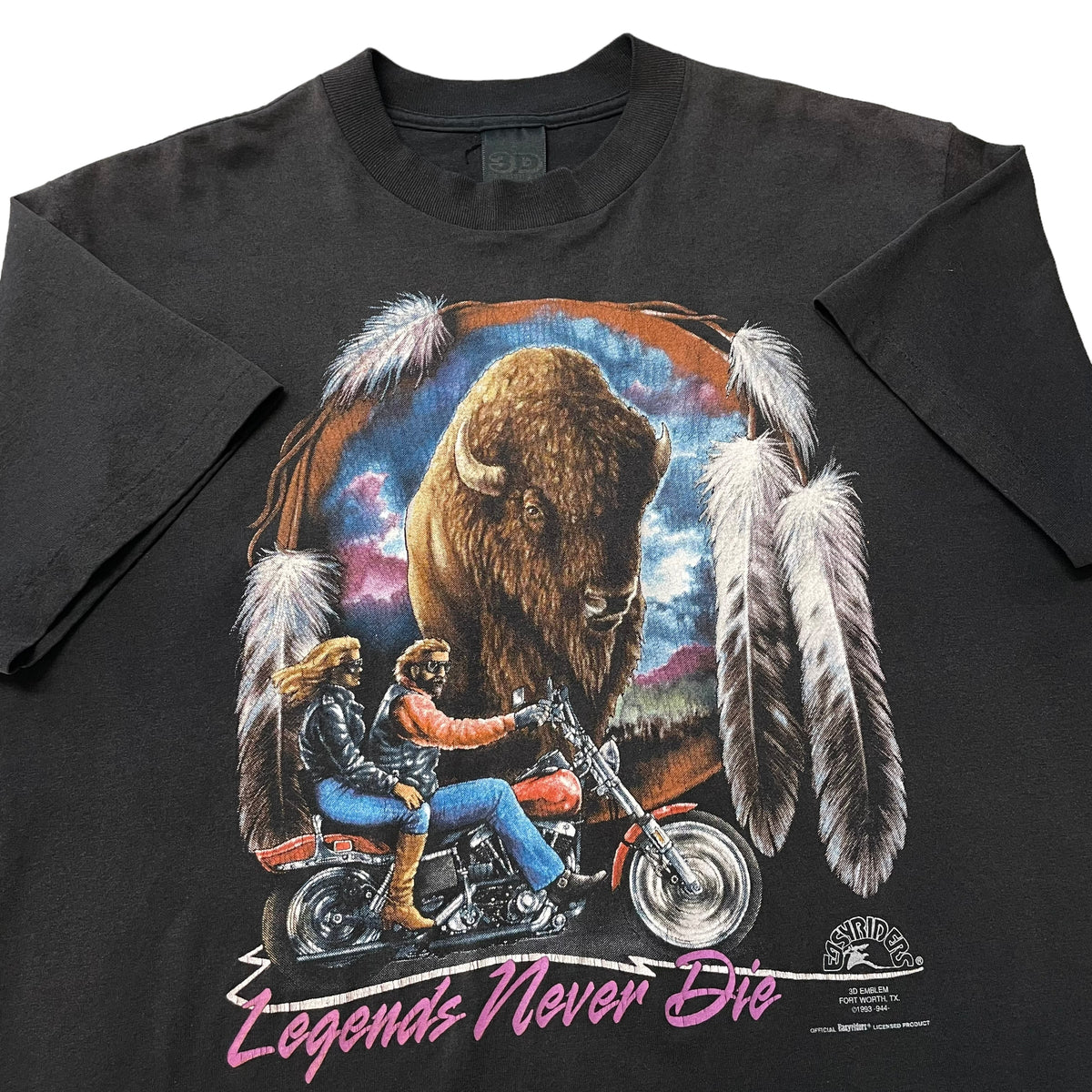90’s ‘Legends Never Die’ Easyriders 3D Emblem Motorcycle T-Shirt