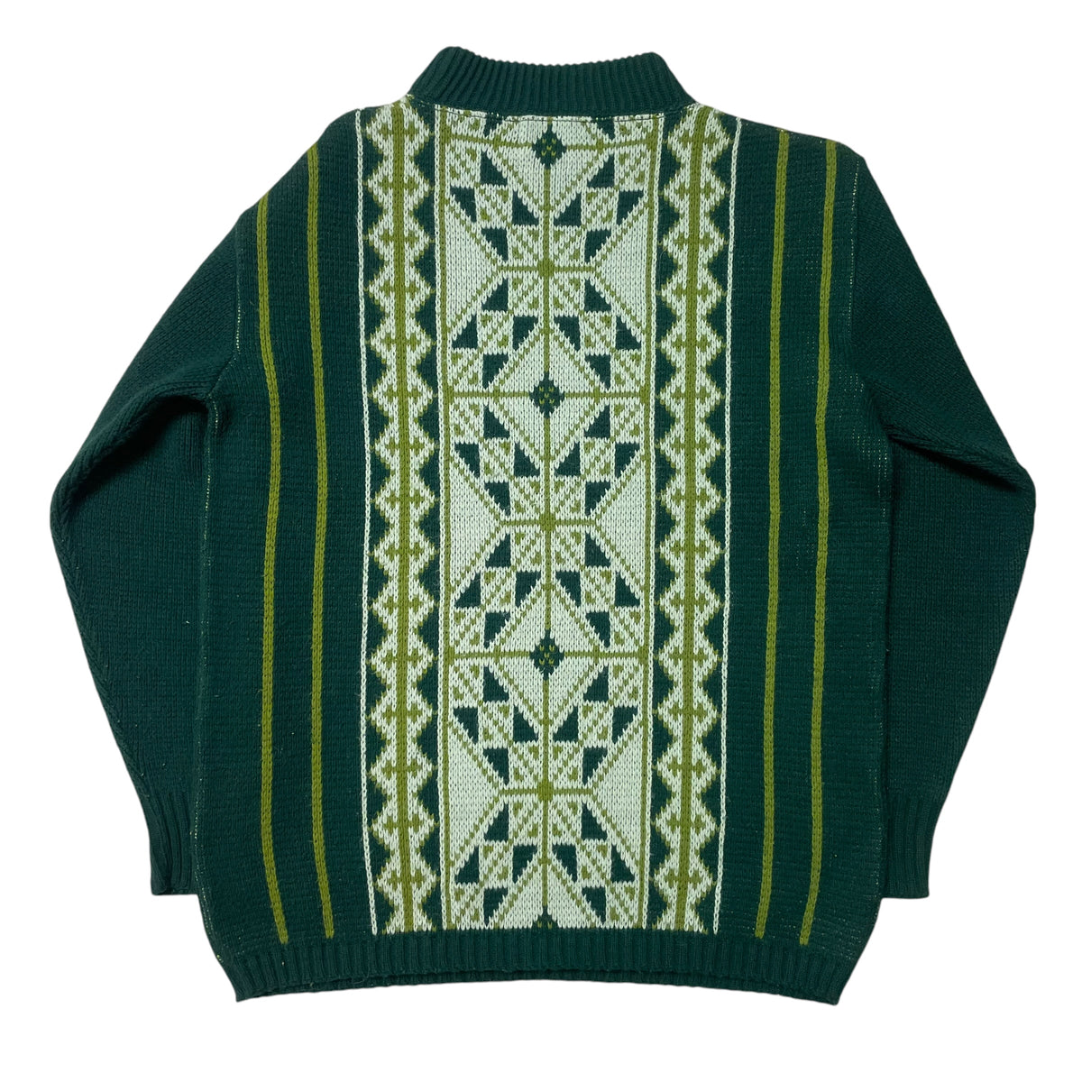 60’s Jersild Green Patterned Knit Sweater