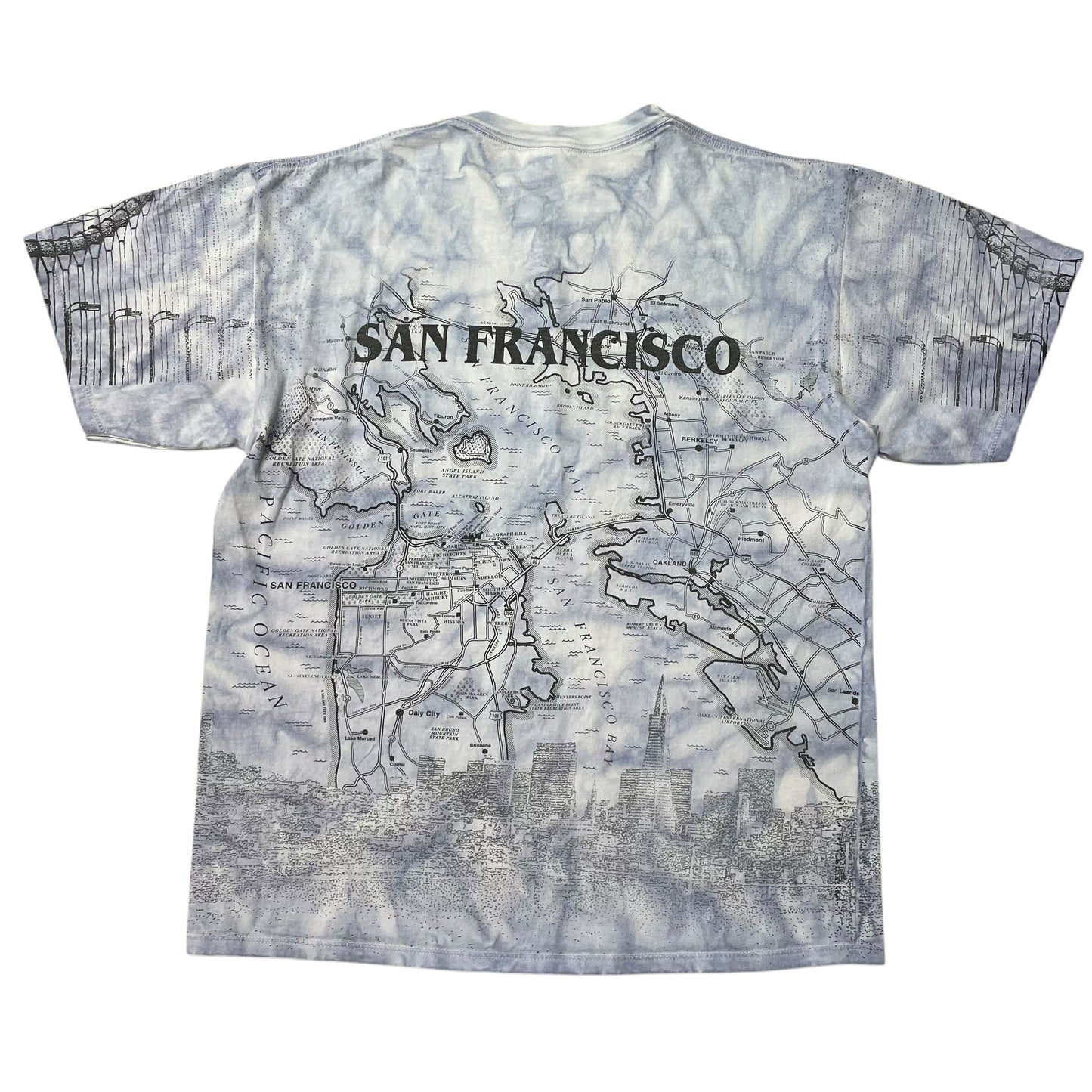 90’s San Francisco Map All Over Print T-Shirt