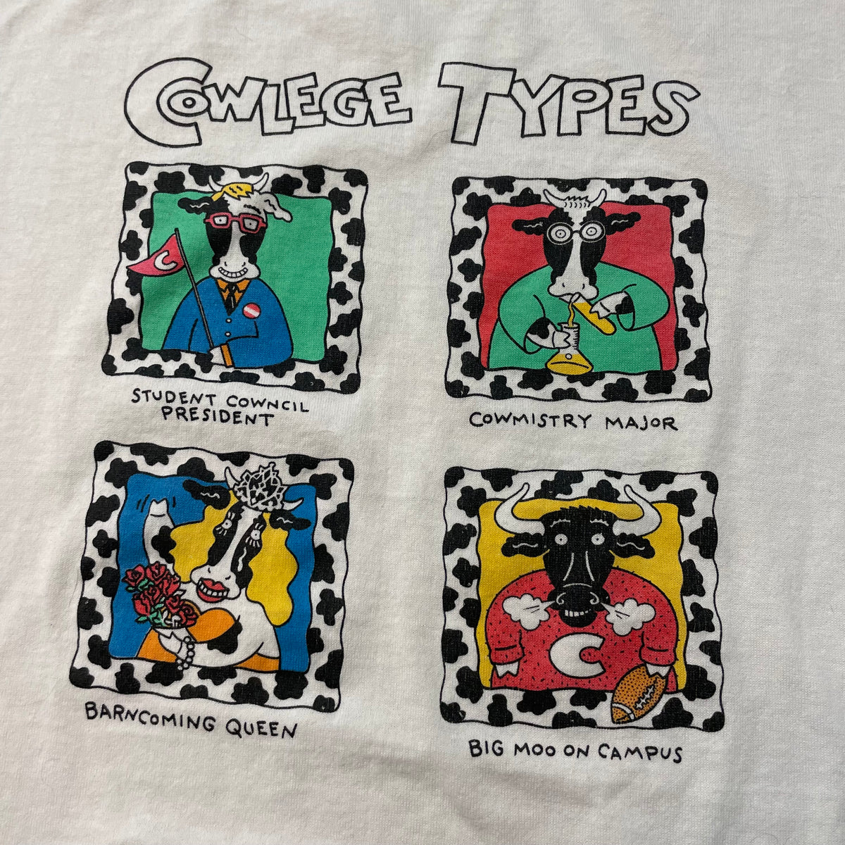 80’s/90’s ‘Cowlege Types’ Shoebox Greetings T-Shirt