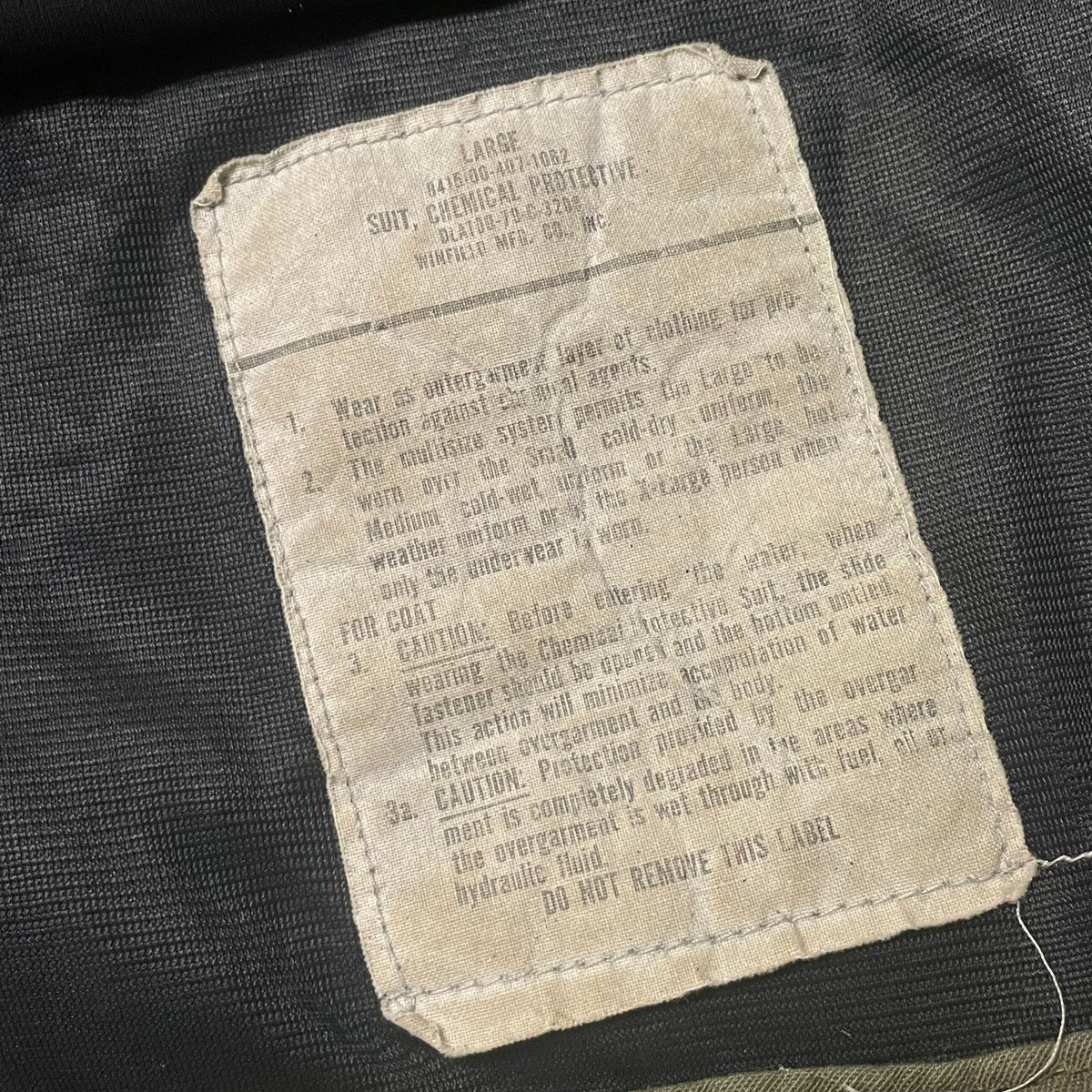 70’s U.S. Military Chemical Protective Jacket Slant Pocket