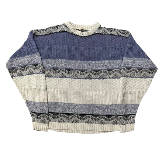 80’s Knit Sweater Purple/White