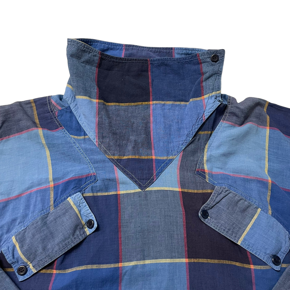 80’s Utility Plaid Slant Pocket Snap collar Shirt