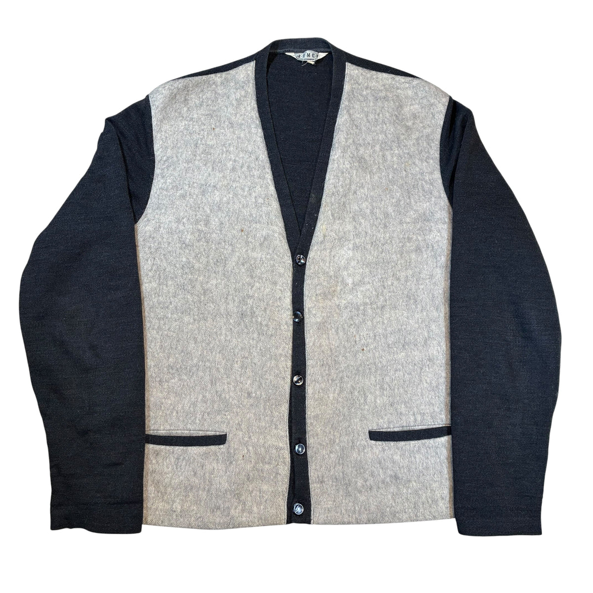 True Vintage 50’s/60’s 2 Tone Wool Blend Cardigan Large
