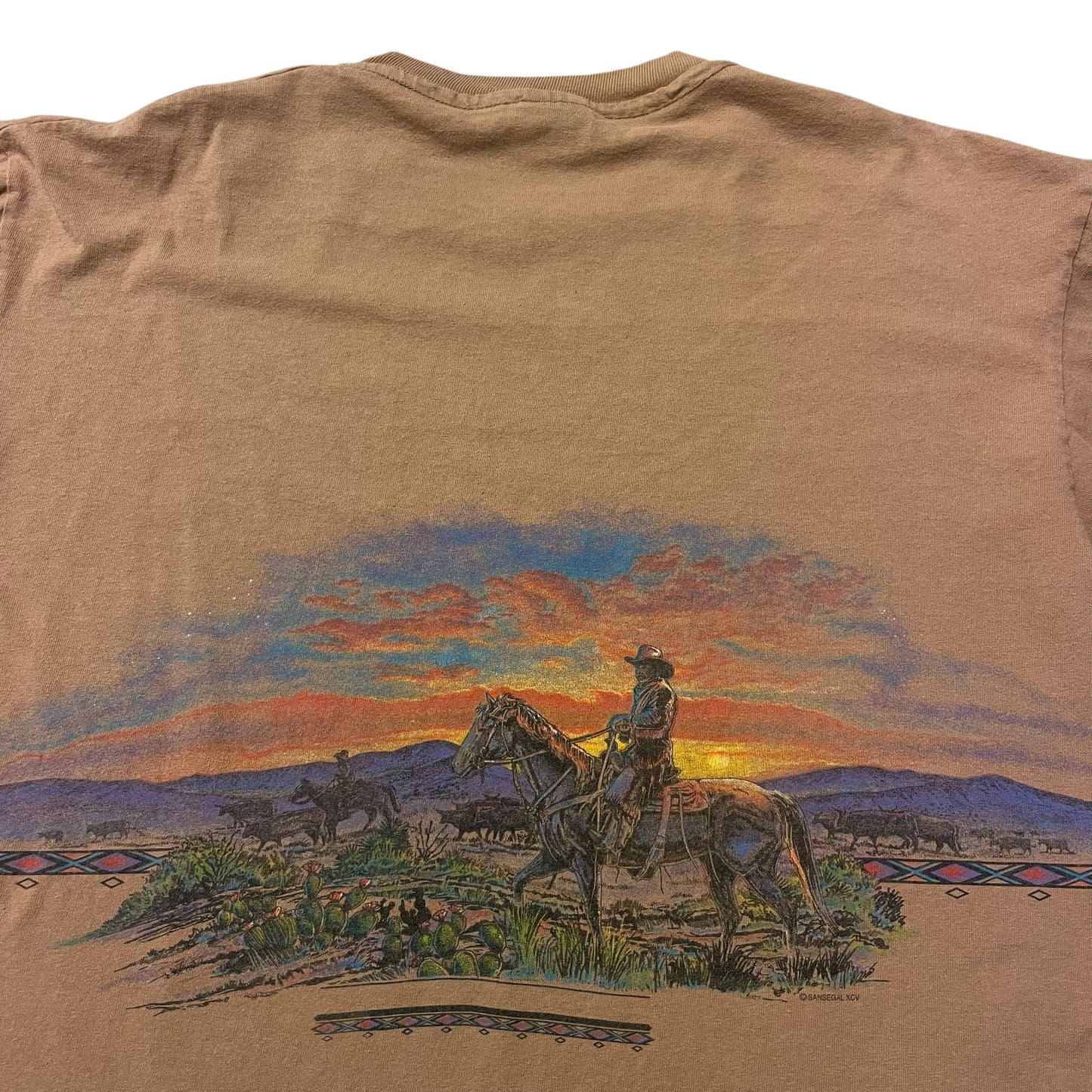 90’s Kansas Cowboy Wrap Around Print T-Shirt