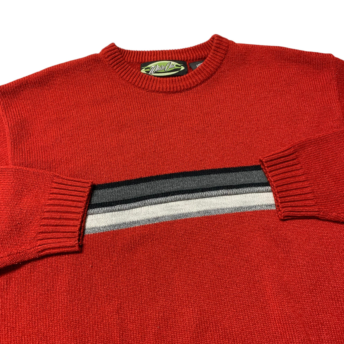 00’s White Out Striped Knit Sweater