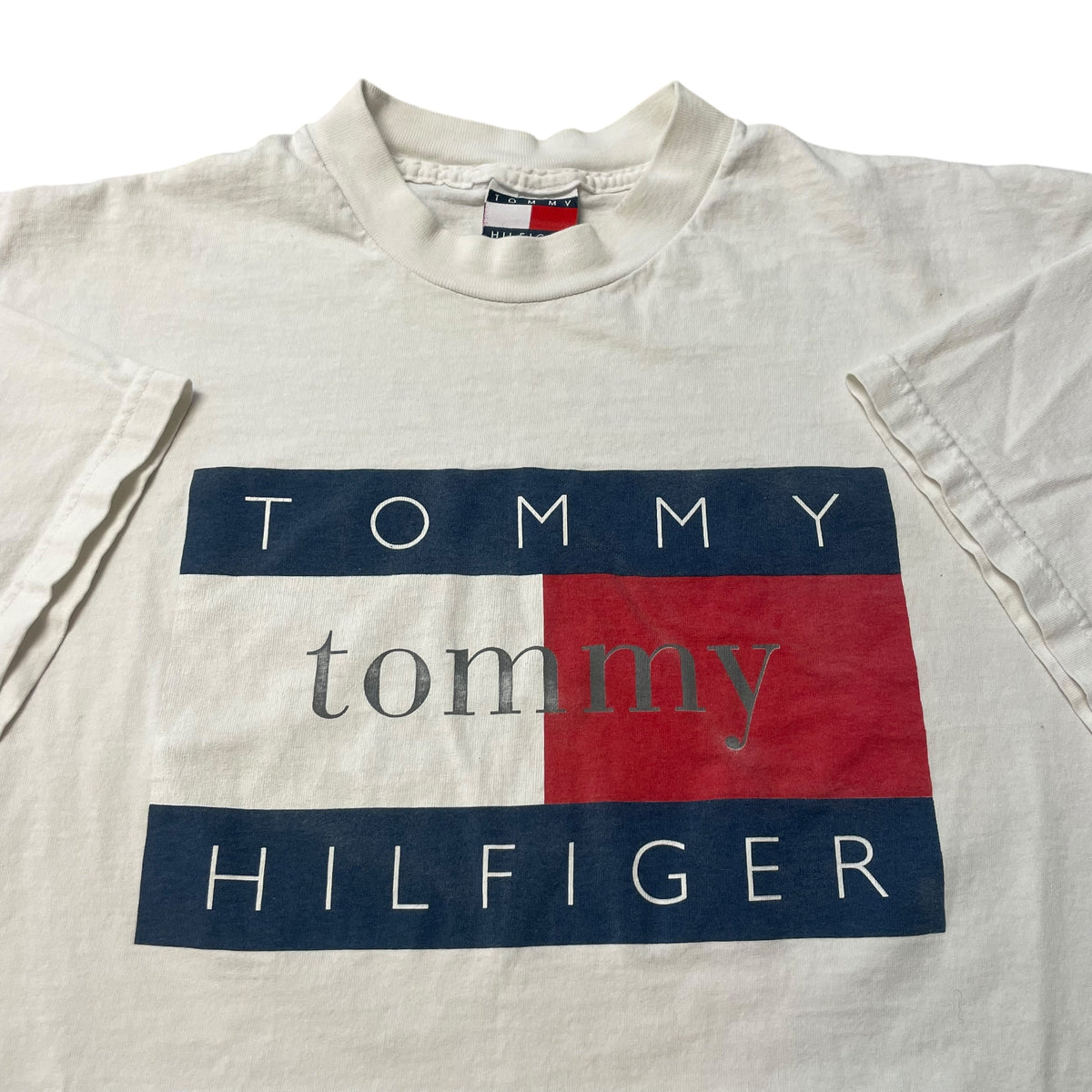 90’s Tommy Hilfiger Big Flag Logo T-Shirt White
