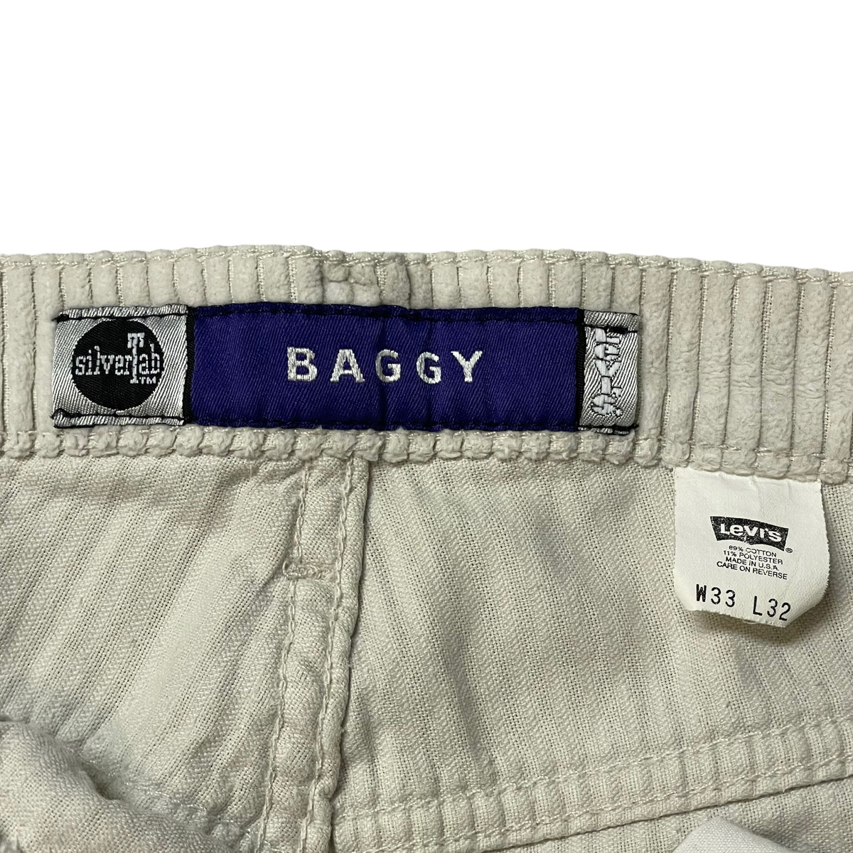 90’s Levi’s SilverTab Baggy Corduroy Pants White