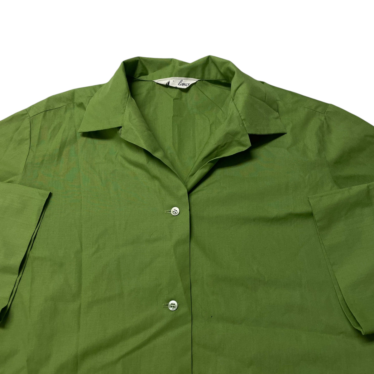 60’s ‘Lady Manhattan’ Women’s Loop Collar Shirt Green