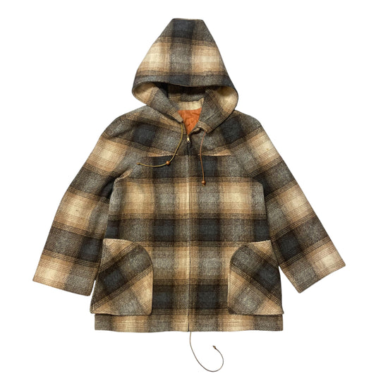 60’s/70’s Wool Plaid Hooded Zip Up Jacket