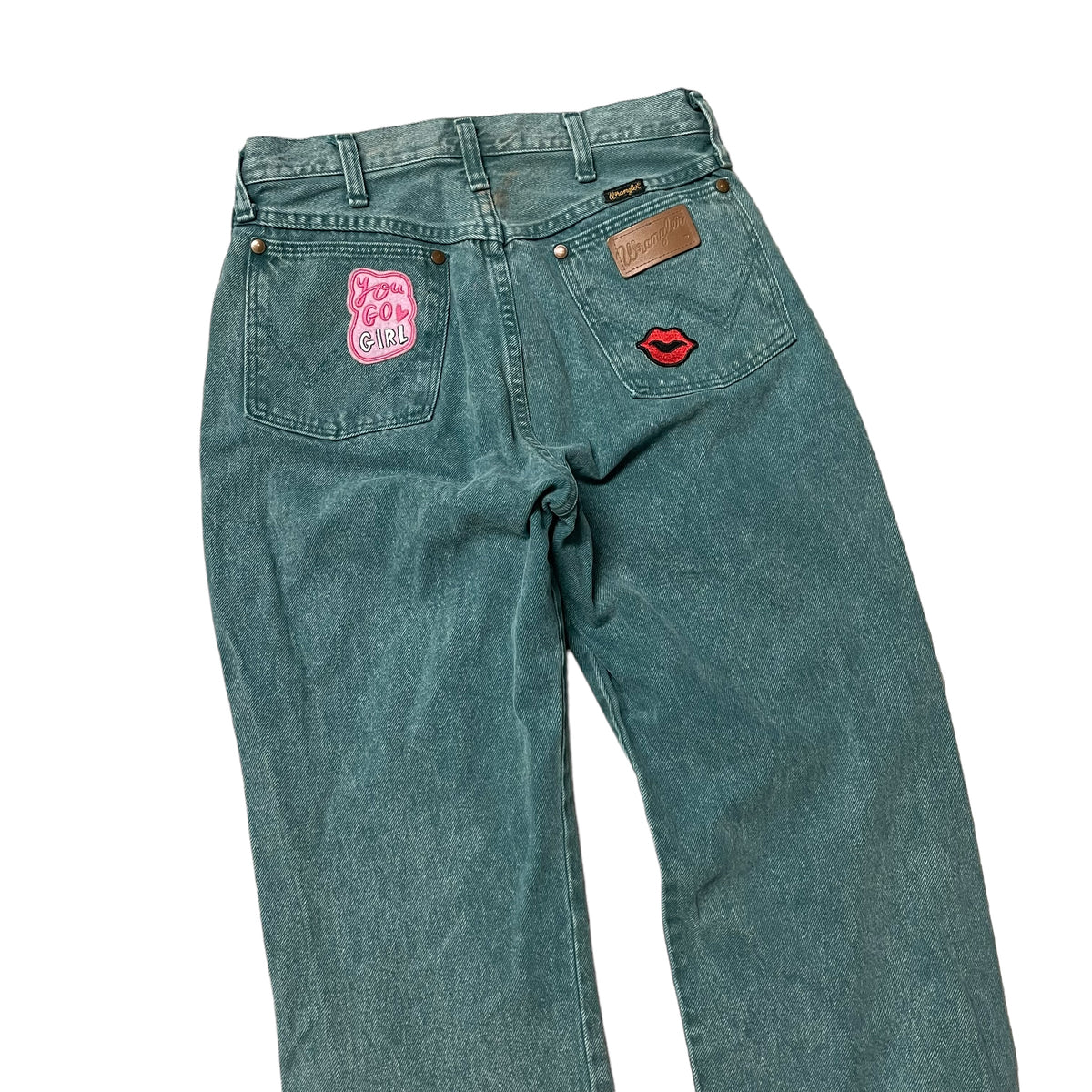 90’s Wrangler Patched Girl’s Jeans Green