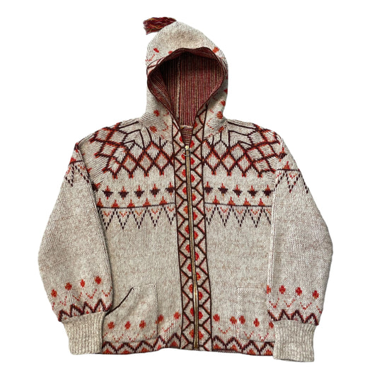 70’s Sabra Zip Up Hooded Knit Sweater