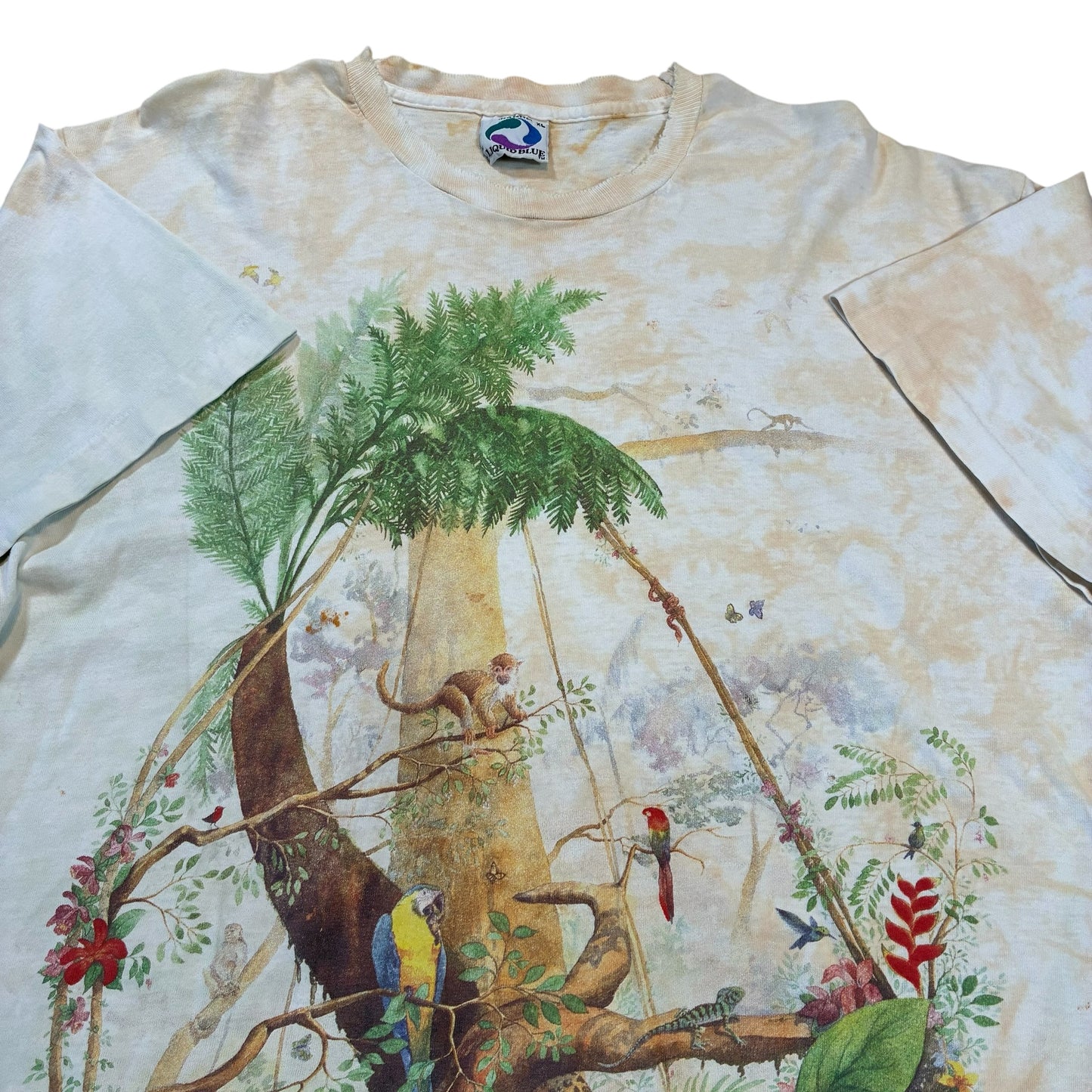 1990s Rainforest Liquid Blue T shirt XL