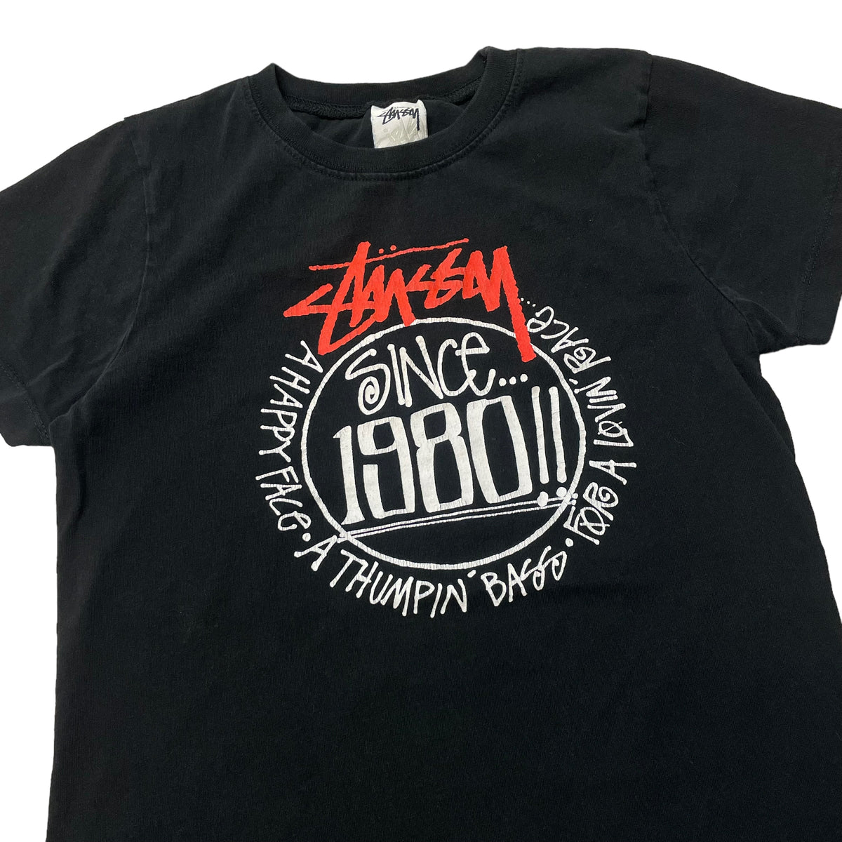 90’s Stussy ‘Happy Face, Thumpin’ Bass’ Girls T-Shirt