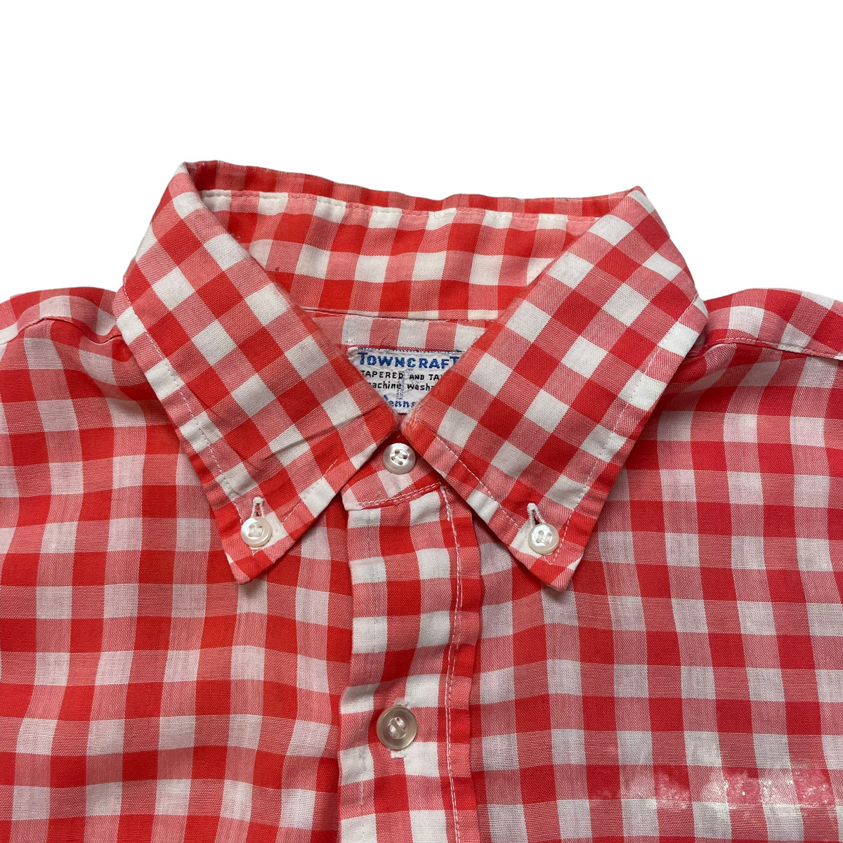 60’s Towncraft ‘Picnic Plaid’ Distressed Short Sleeve Shirt