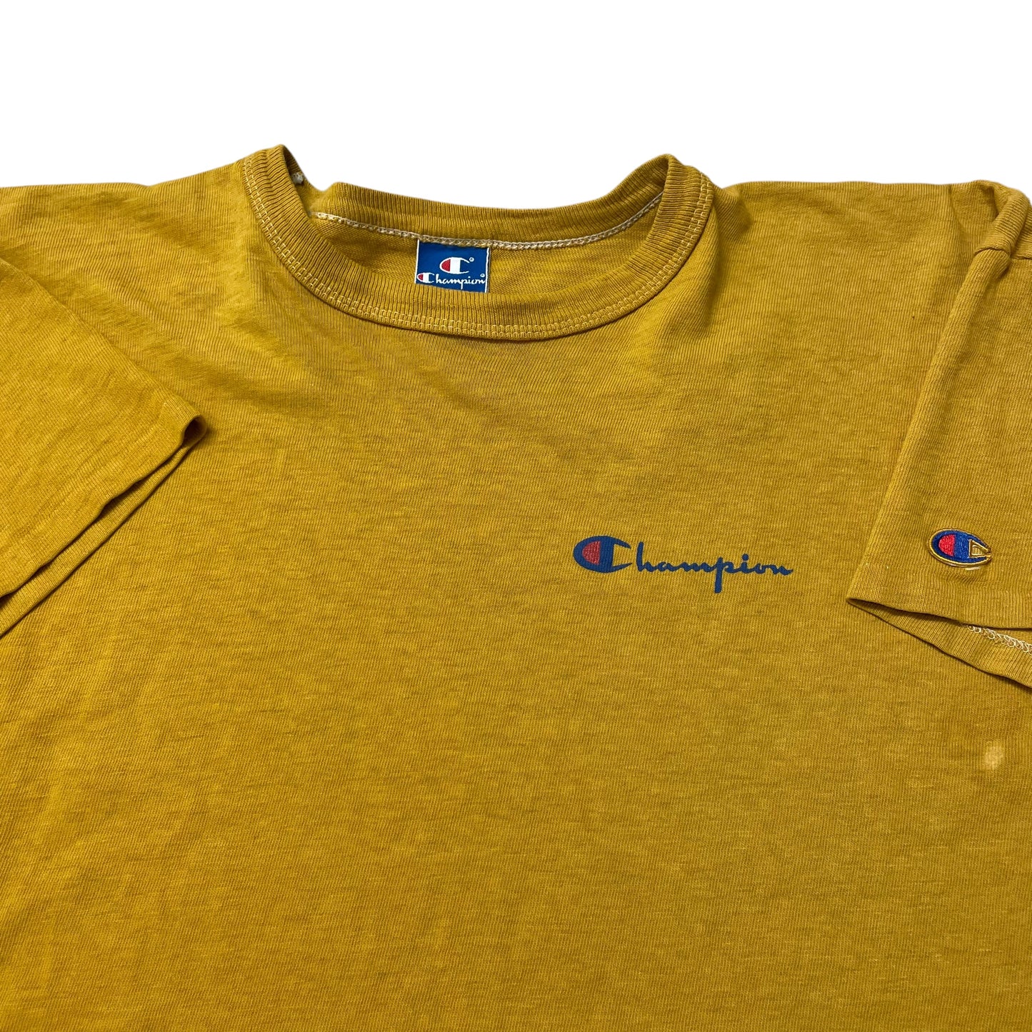 90’s Champion Logo T-Shirt Mustard Yellow