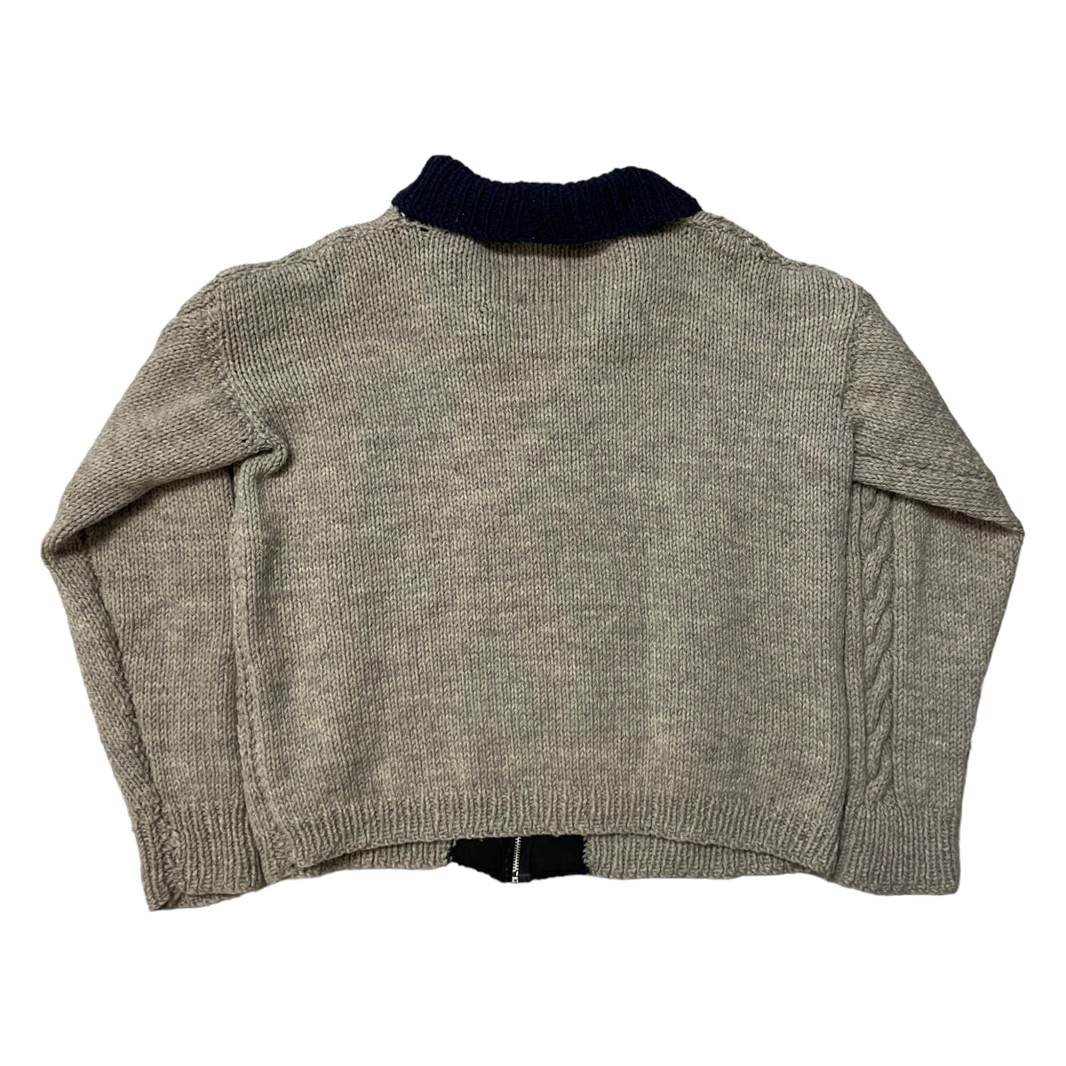 50’s Two Tone Zip Up Acrylic/Wool Knit Cardigan