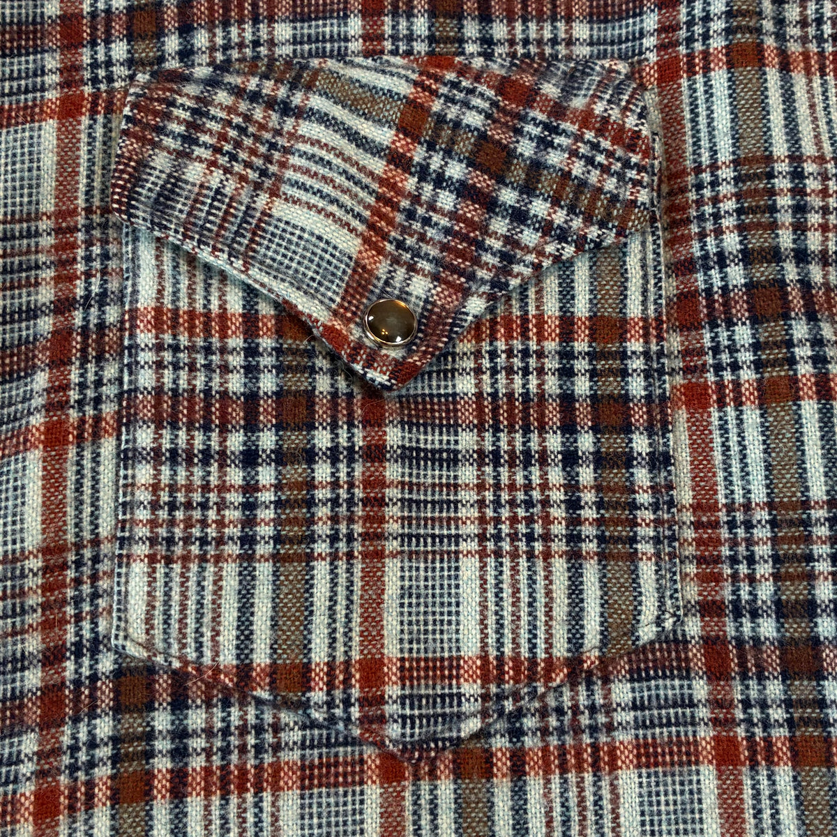 70’s Pearl Snap Plaid Flannel Shirt