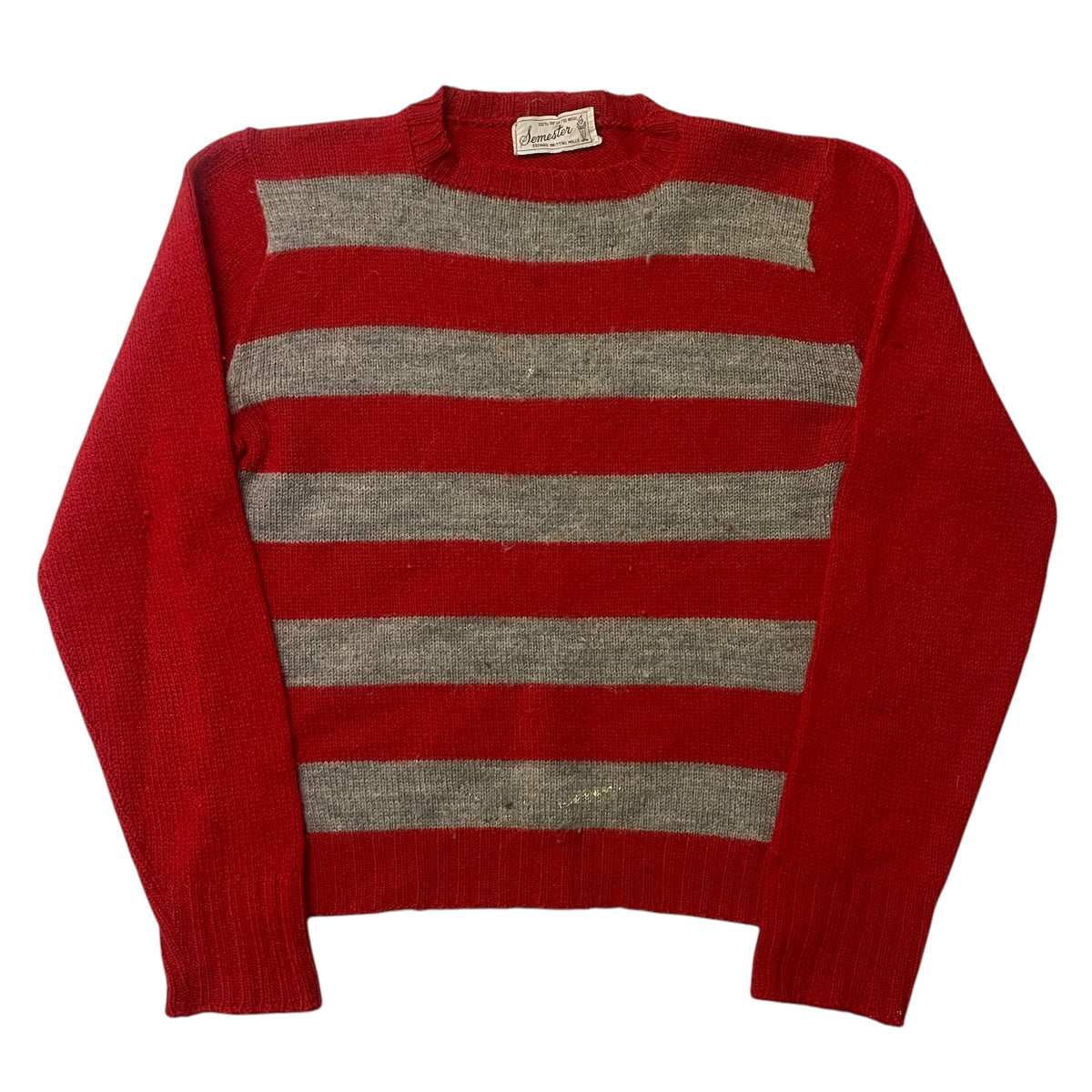 60’s Red/Gray Striped Sweater