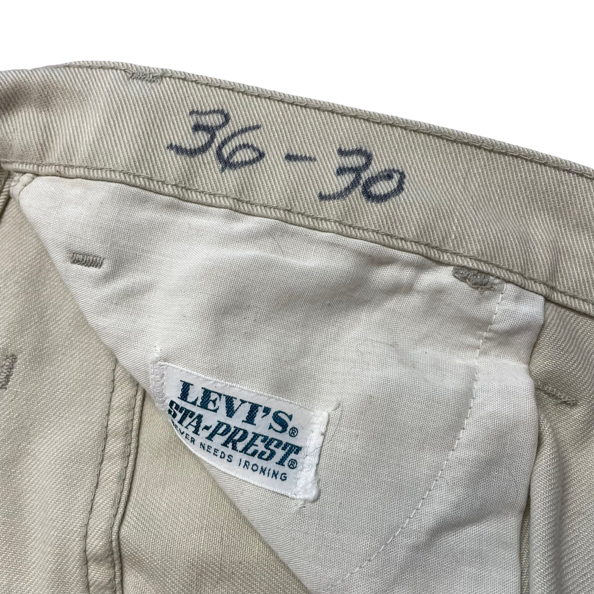 60’s Levi’s Big E Sta-Prest White Cotton Twill Pants