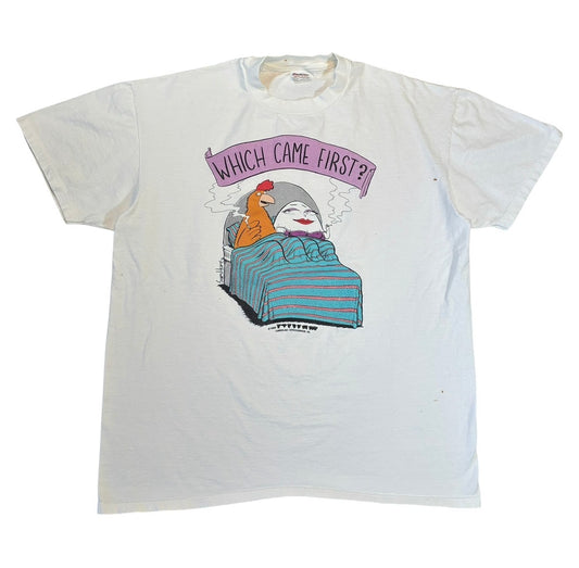 Chicken and egg T-shirt size xl