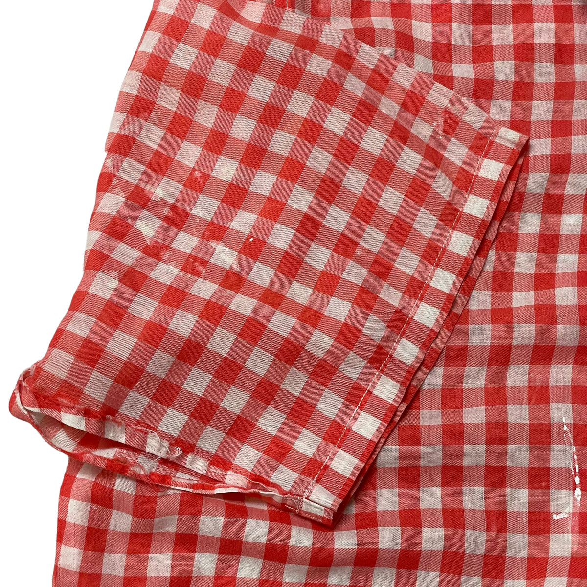 60’s Towncraft ‘Picnic Plaid’ Distressed Short Sleeve Shirt