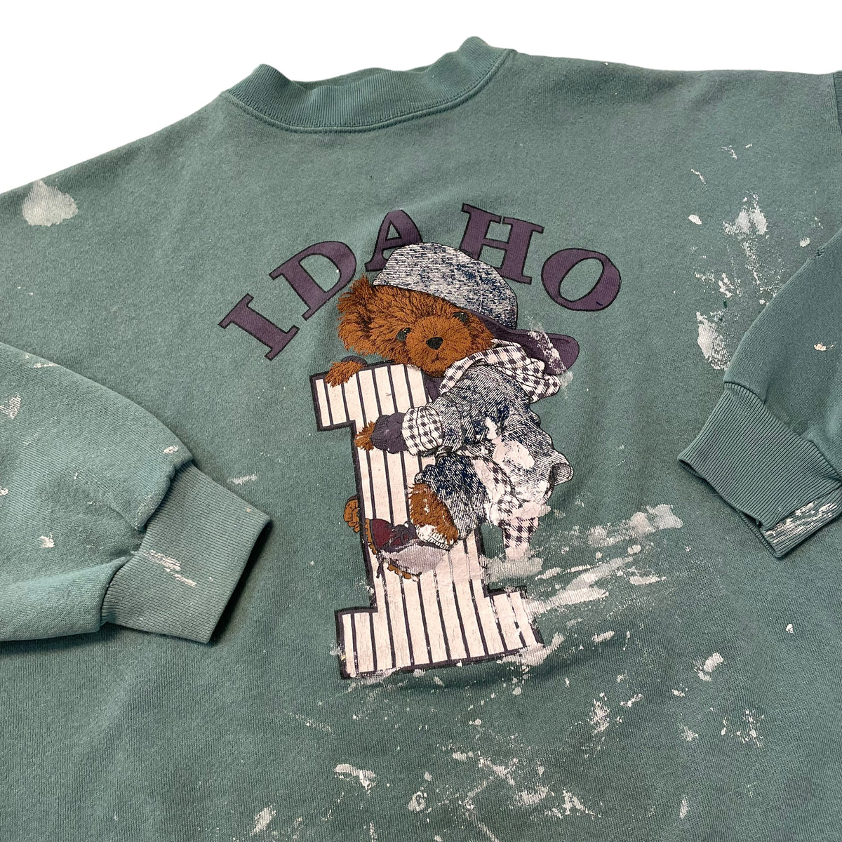 90’s Idaho Bear Paint Splattered Sweatshirt