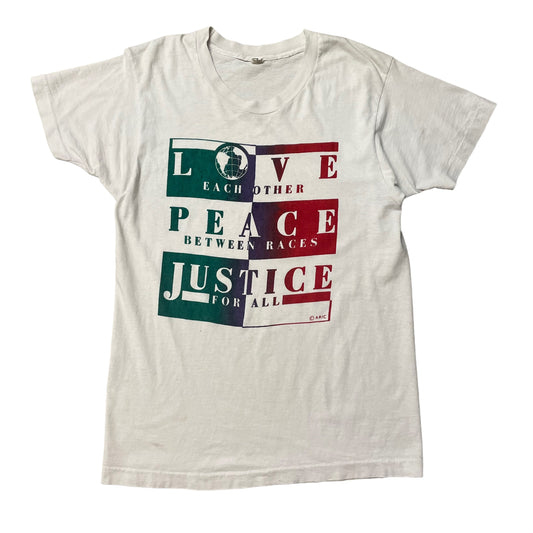 80’s ‘Love Peace Justice’ T-Shirt